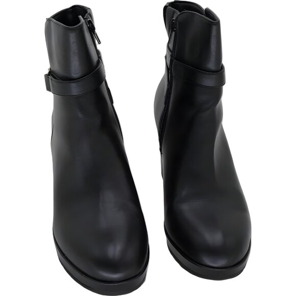 Giani Bernini Gloria Wedge Ankle Booties Black Zip Platform US 7 - Picture 1 of 6